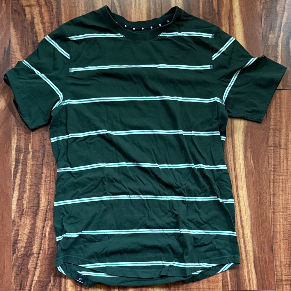 Classic Dark Green Striped Tee